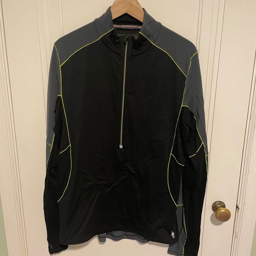 Smartwool PhD Windbreaker Quarter Zip Pullover Merino Wool Large